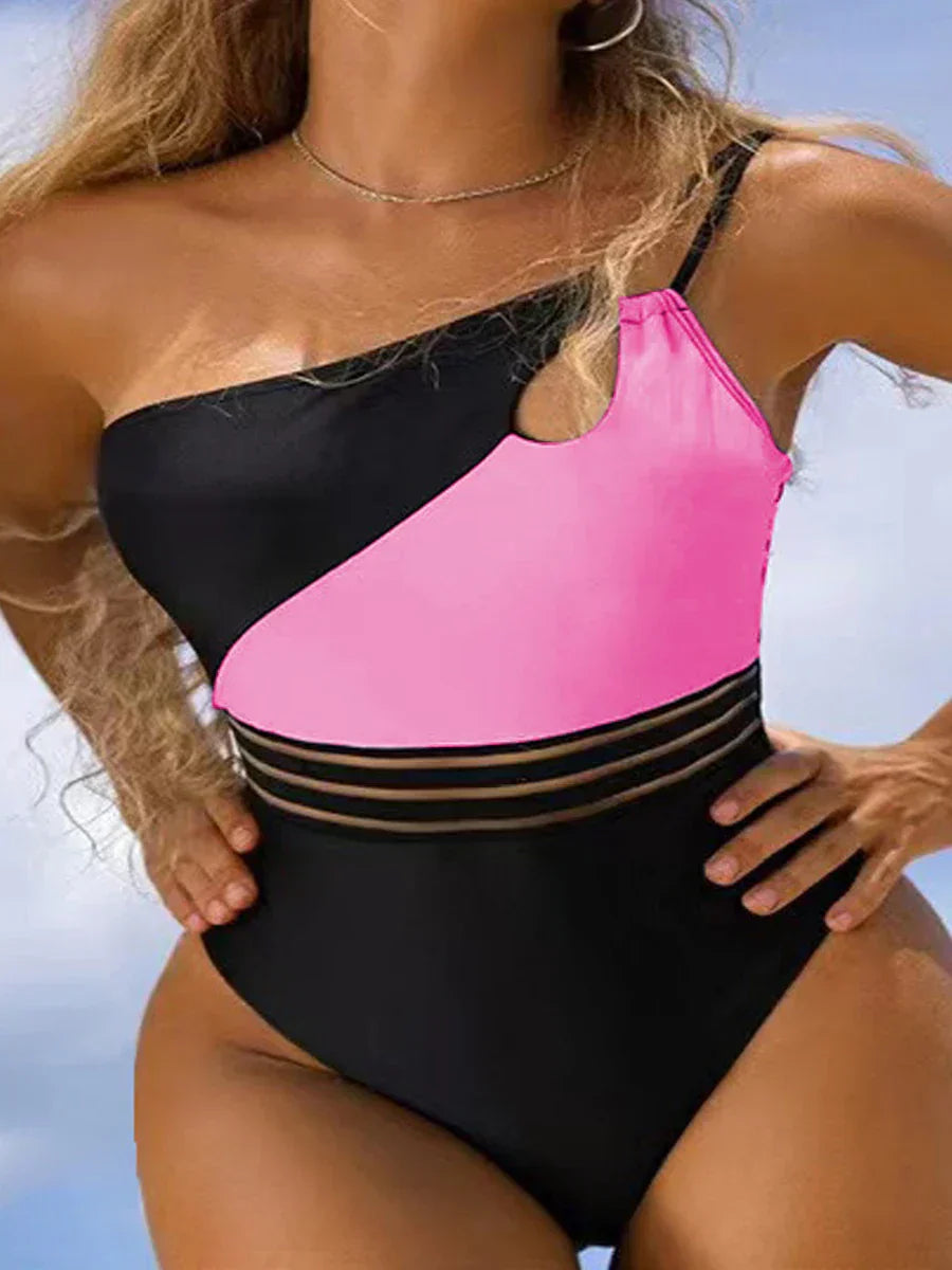 Bikini zwemkleding voor vrouwen stoffen paneel patchwork lichaam