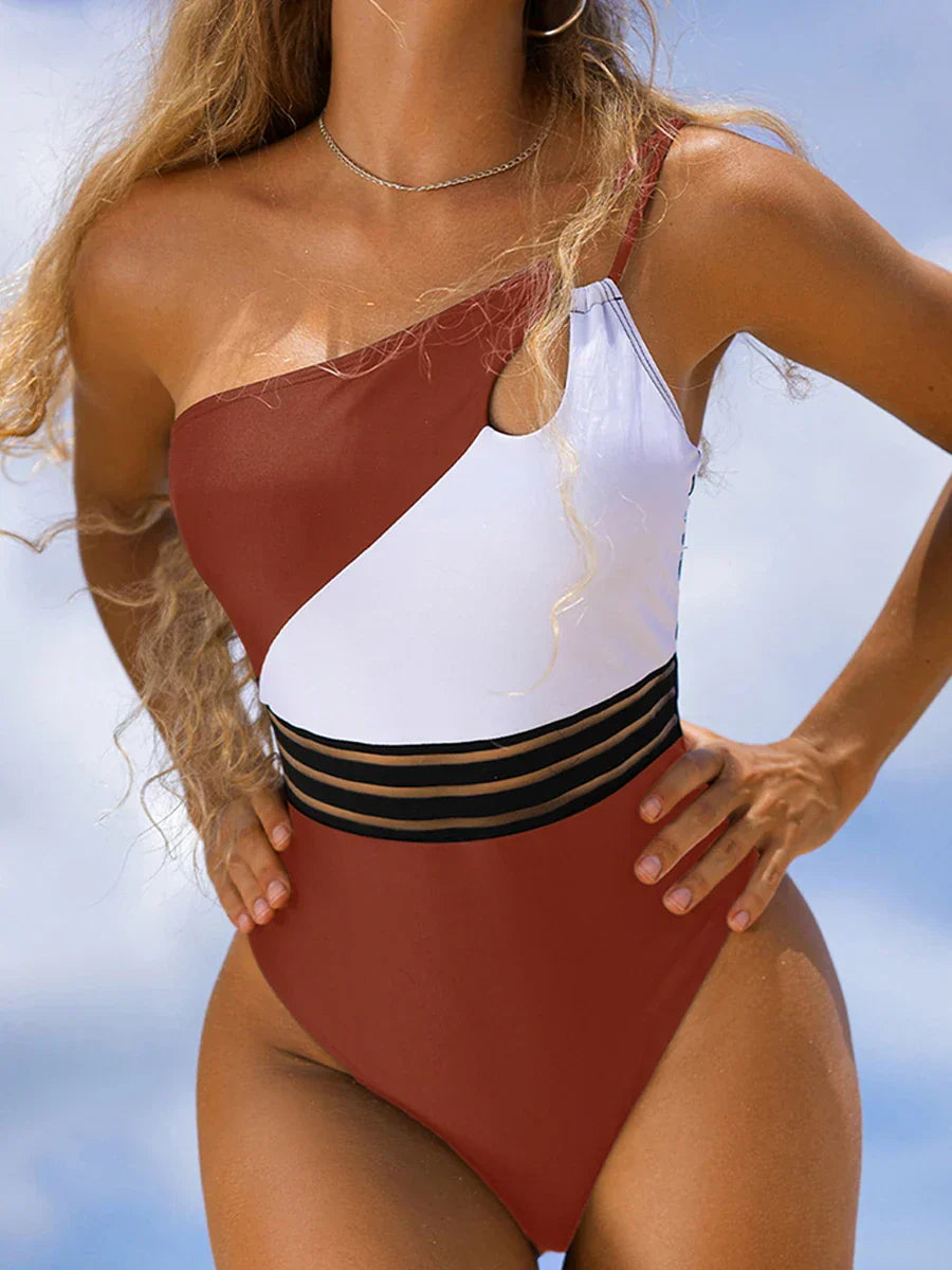 Bikini zwemkleding voor vrouwen stoffen paneel patchwork lichaam