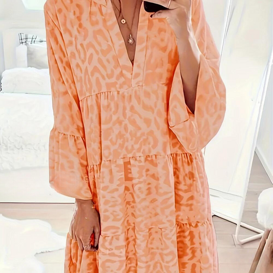 Salem - Boho Jurk met Luipaardprint voor Dames, Grote Maat