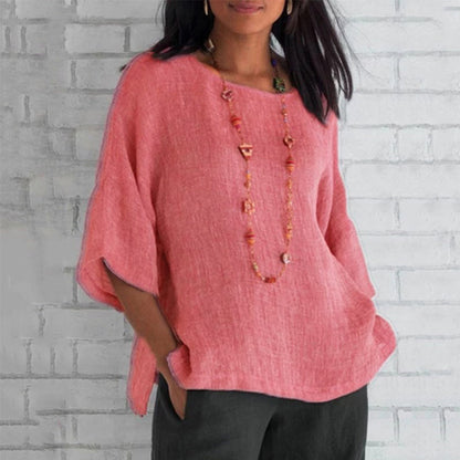 Casual 3/4 mouw linnen tuniek dames