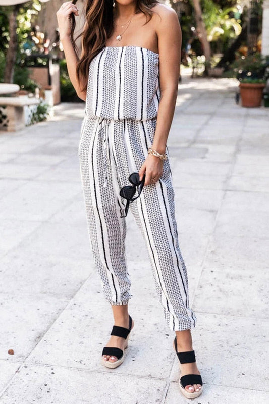 Statement-stijl gestreepte jumpsuit