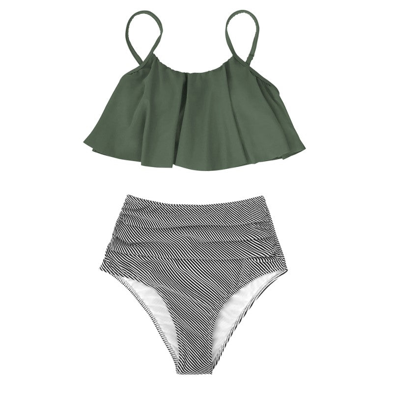 Kleurrijke bikini met ruches