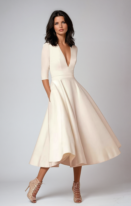 Faye - 60s retro uitlopende trapezejurk