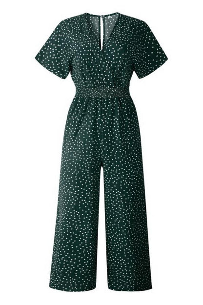 Casual jumpsuit met print en halszak