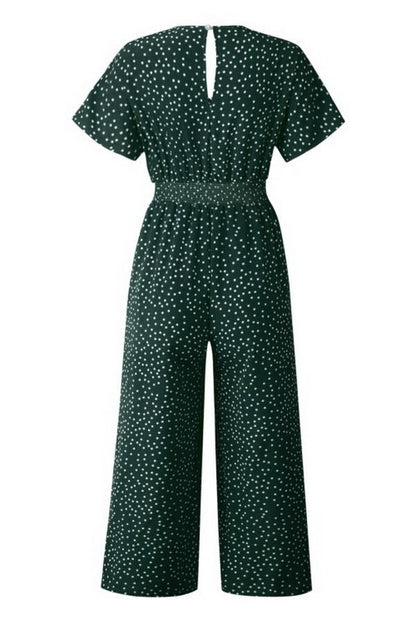 Casual jumpsuit met print en halszak