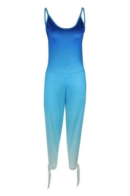 Casual jumpsuit met stropdas op de benen