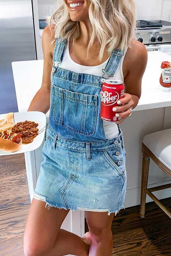 jumpsuit-jurk met verstelbare knopen