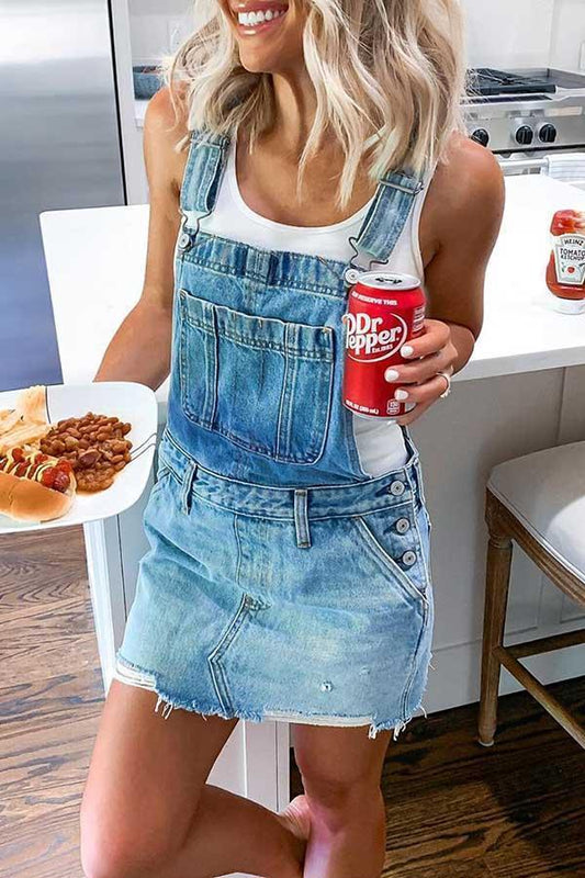 jumpsuit-jurk met verstelbare knopen