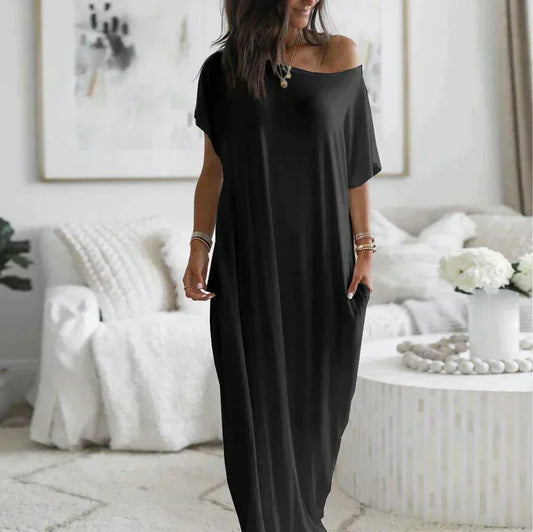 Moeiteloze elegantie in een maxi T-shirt jurk