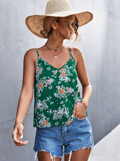 Bohemian bloemenhemd met V-hals