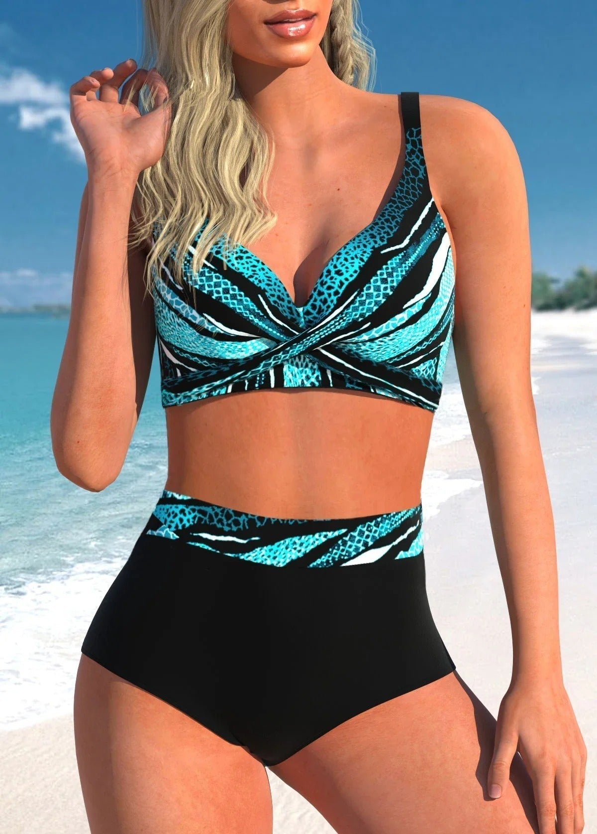 bikini met stippen en strepen
