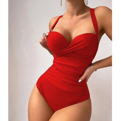 bikini uit ����n stuk met gedraaide voorkant