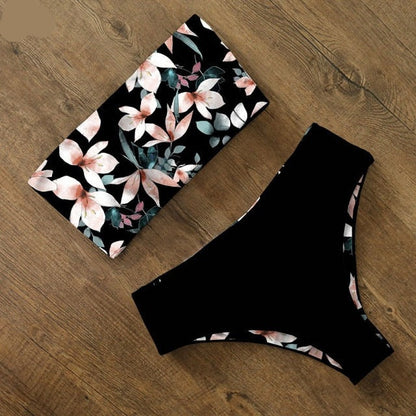 AquaLivv - Bandeau bikini met hoge taille