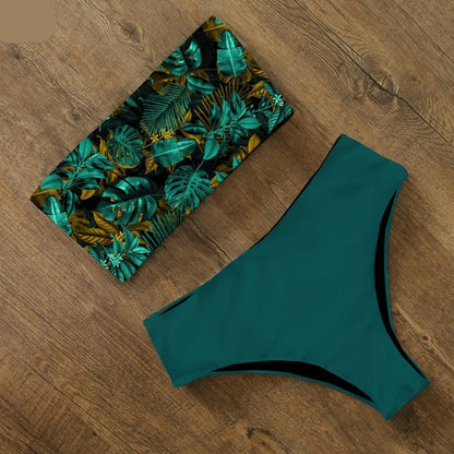 AquaLivv - Bandeau bikini met hoge taille