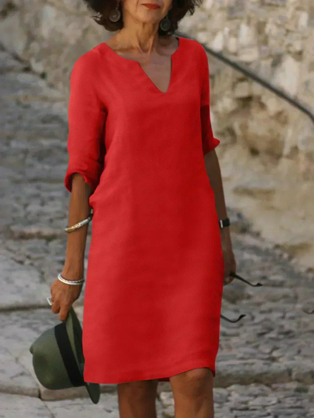 Elegante jurk met V-hals