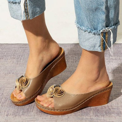 Ximena® | Comfortabele lederen bloemensandalen