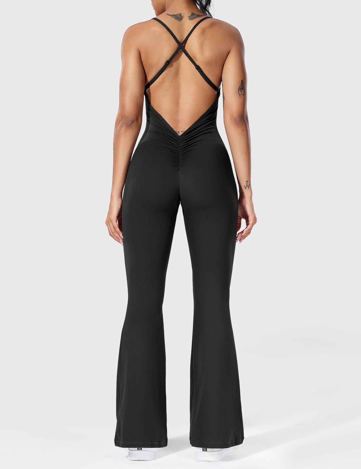Tali - Gekruiste, uitlopende jumpsuit voor dames