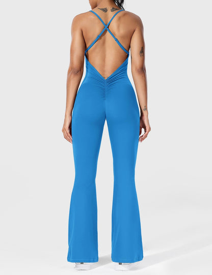 Tali - Gekruiste, uitlopende jumpsuit voor dames
