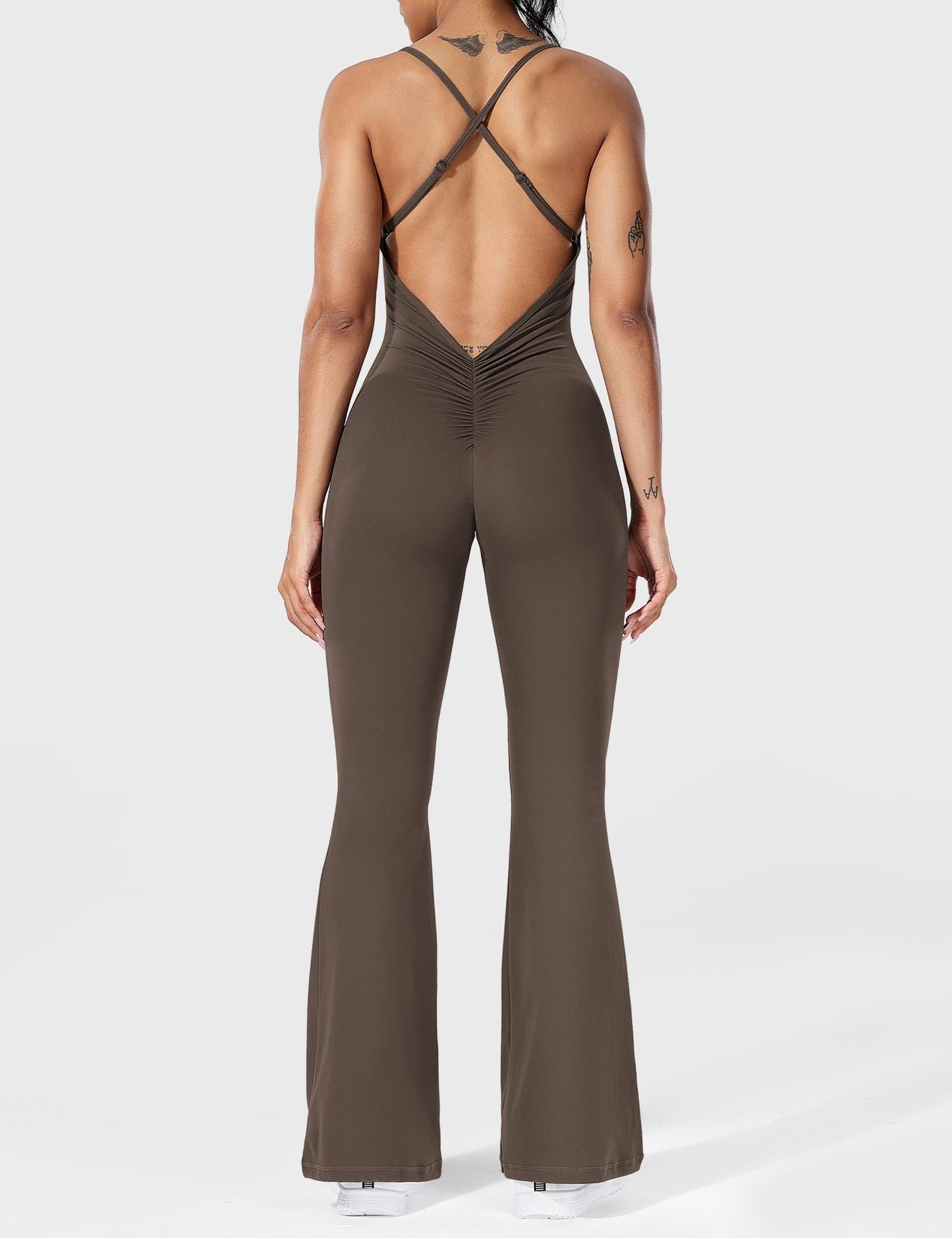 Tali - Gekruiste, uitlopende jumpsuit voor dames