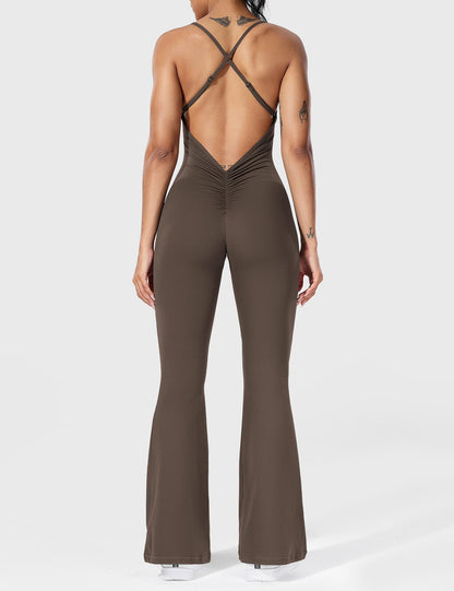 Tali - Gekruiste, uitlopende jumpsuit voor dames