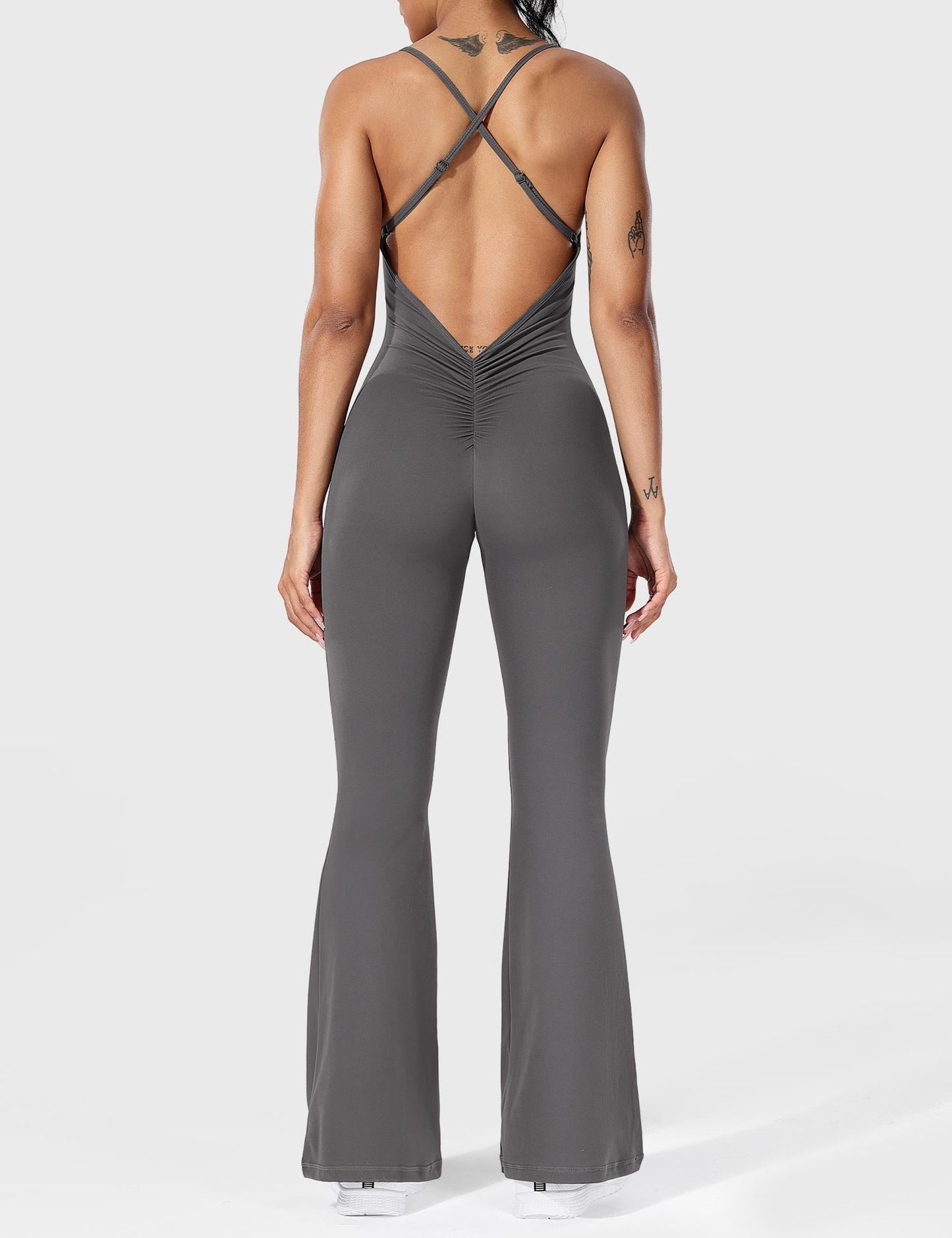 Tali - Gekruiste, uitlopende jumpsuit voor dames