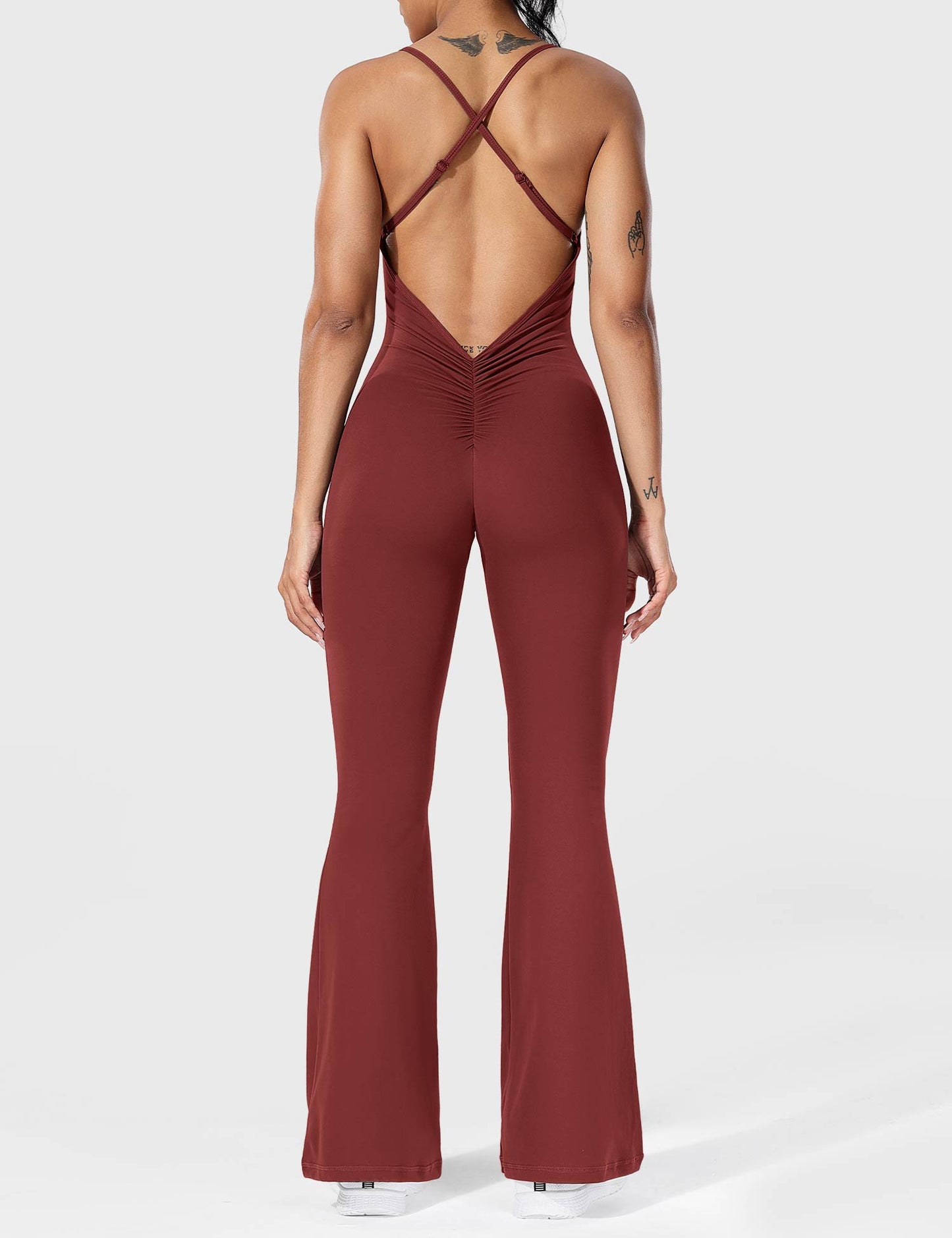 Tali - Gekruiste, uitlopende jumpsuit voor dames