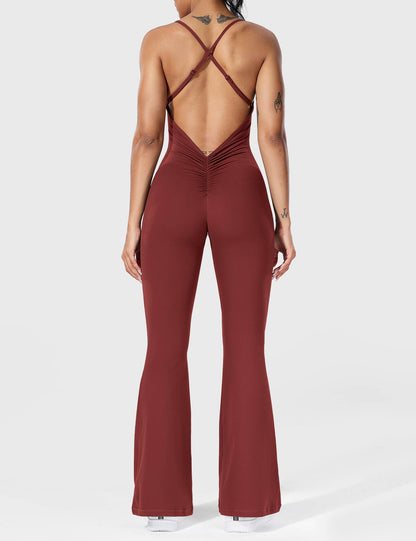 Tali - Gekruiste, uitlopende jumpsuit voor dames