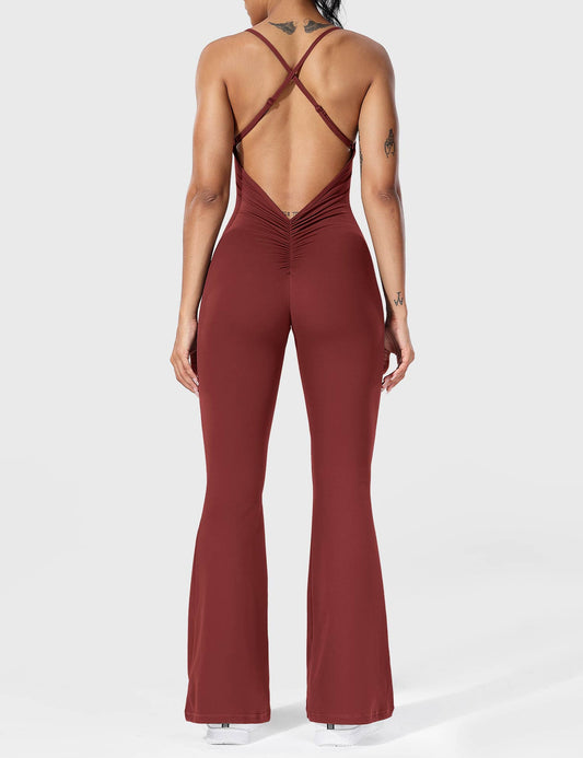 Tali - Gekruiste, uitlopende jumpsuit voor dames